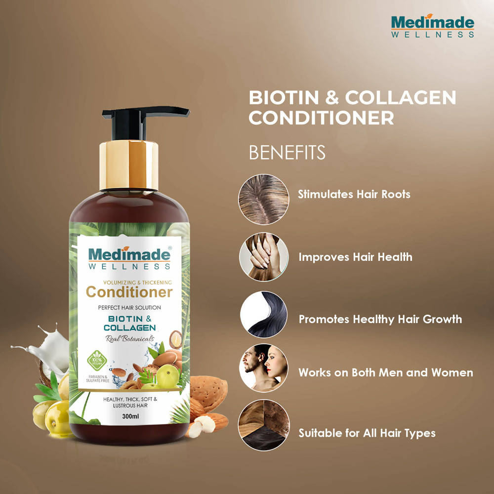 Medimade Wellness Volumizing and Thickening Hair Conditioner with Biotin & Collagen | Grocsy