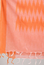 Mominos Fashion Moeza Women's Handloom Cotton Ikkat Orange Dupatta | Grocsy