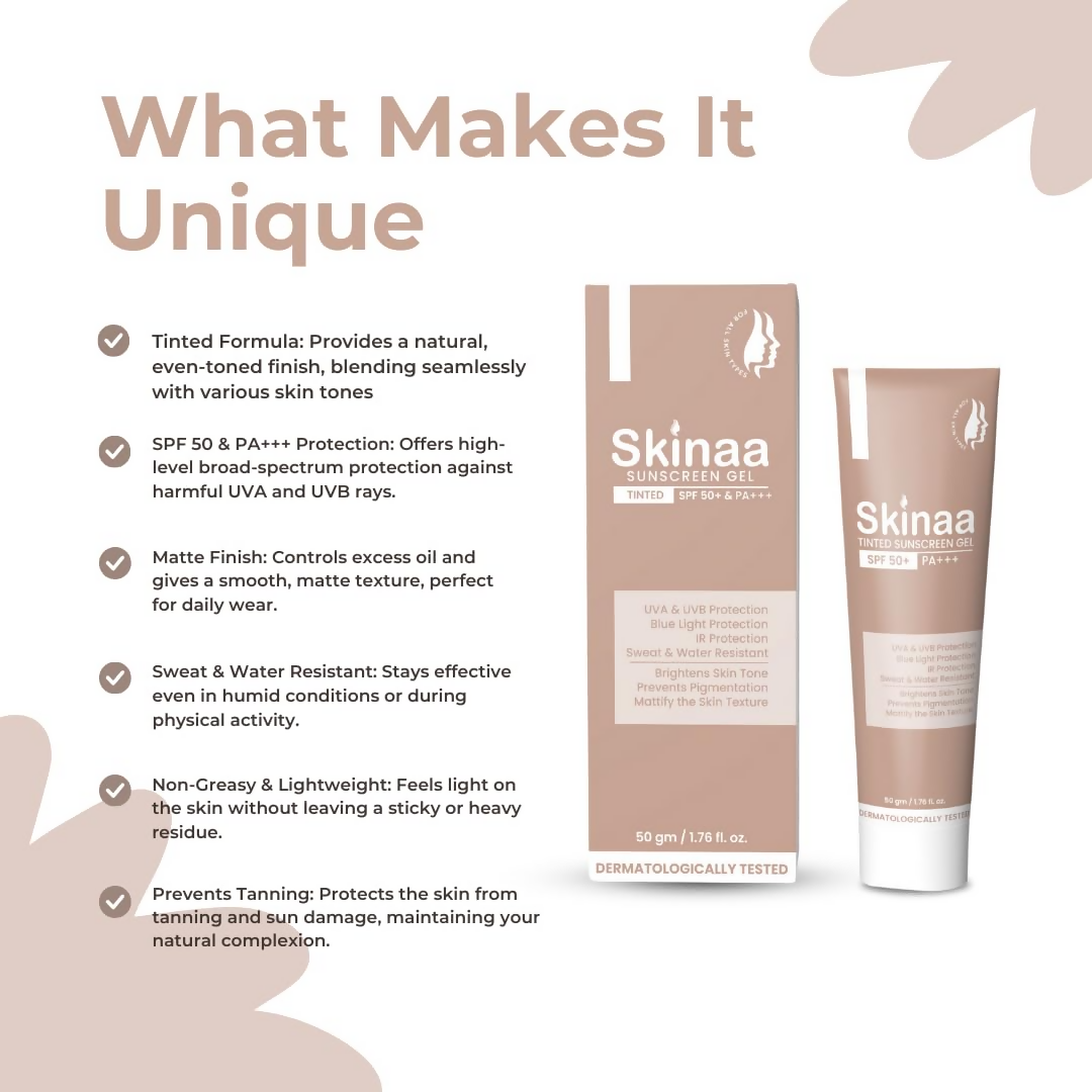 Skinaa Tinted Sunscreen SPF 50 PA+++ UVA & UVB Protection | Grocsy