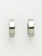 NVR Men's Silver-Plated Stainless Steel Hoop Earrings