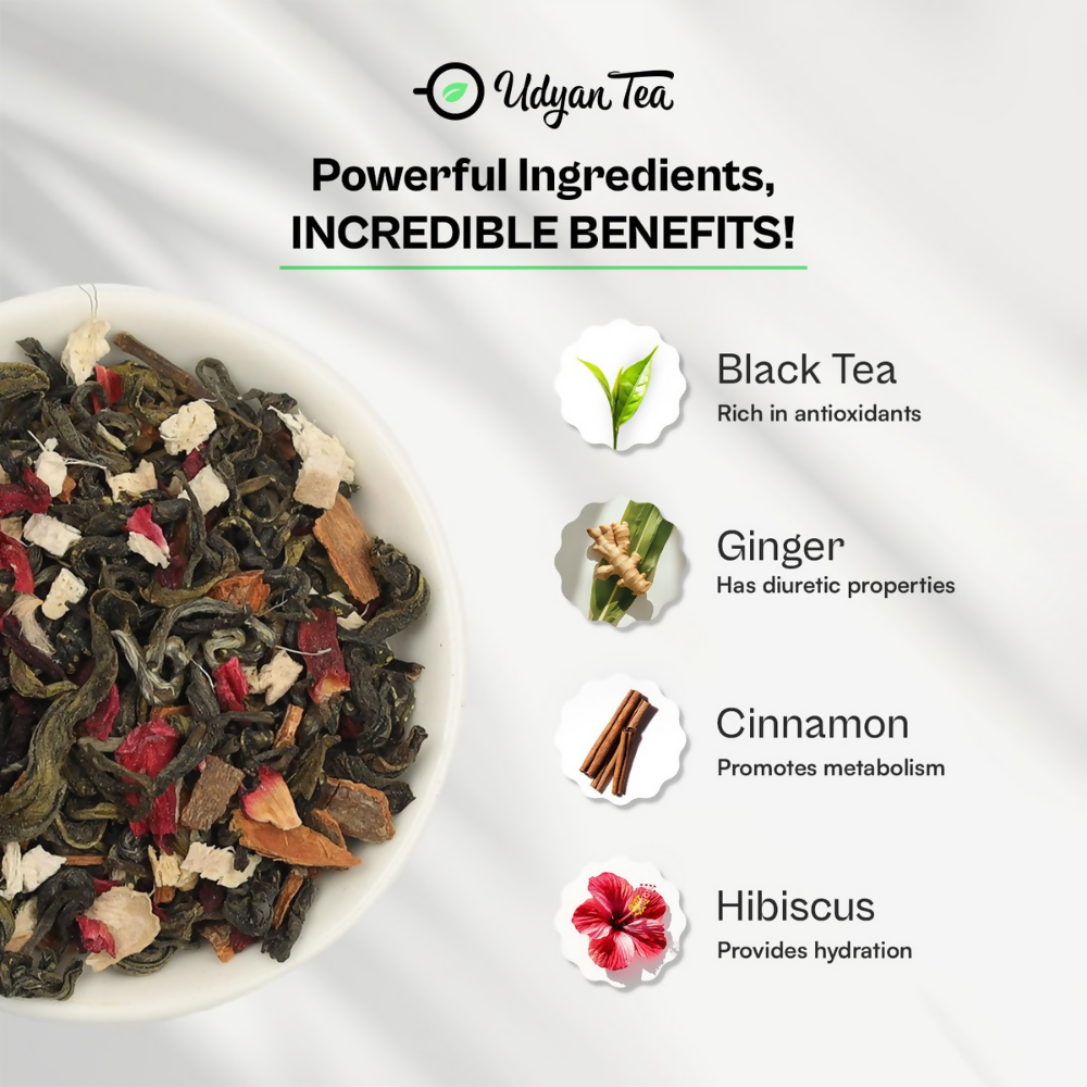 Udyan Tea Hibiscus Spice Green Tea | Grocsy