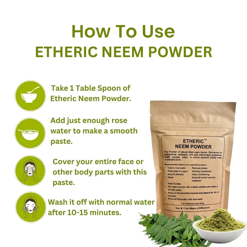 Etheric Neem Powder – Natural Herbal Face Pack & Skin Care Treatment | Grocsy