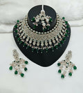 Joban Fashion Women Green Stone Work Necklace Set | Grocsy