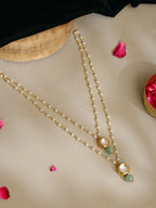 Ruby Raang Green Aventurine & Kundan Necklace | Grocsy
