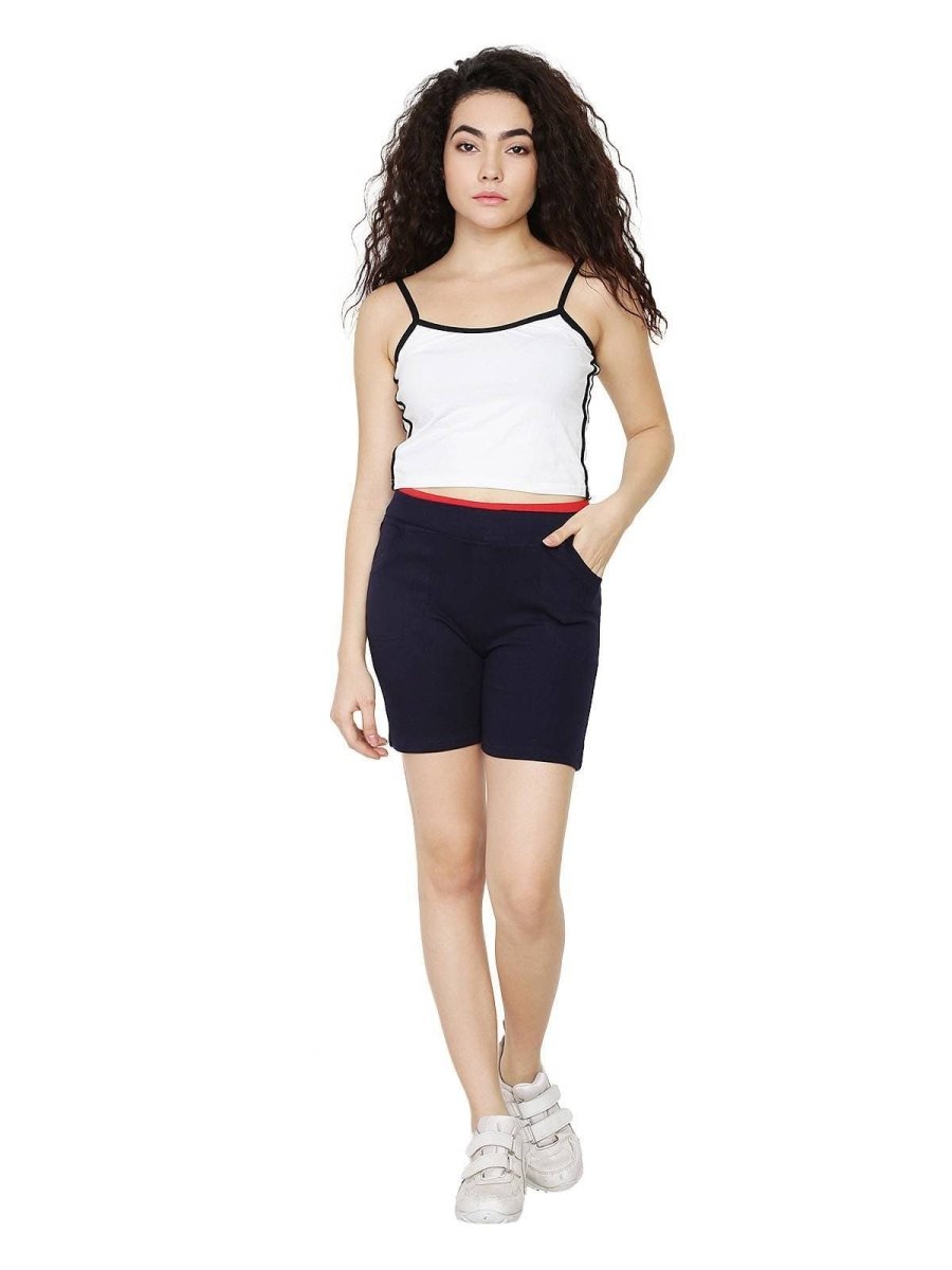 Asmaani Navy Blue Color Short Pant with Two Side Pockets | Grocsy
