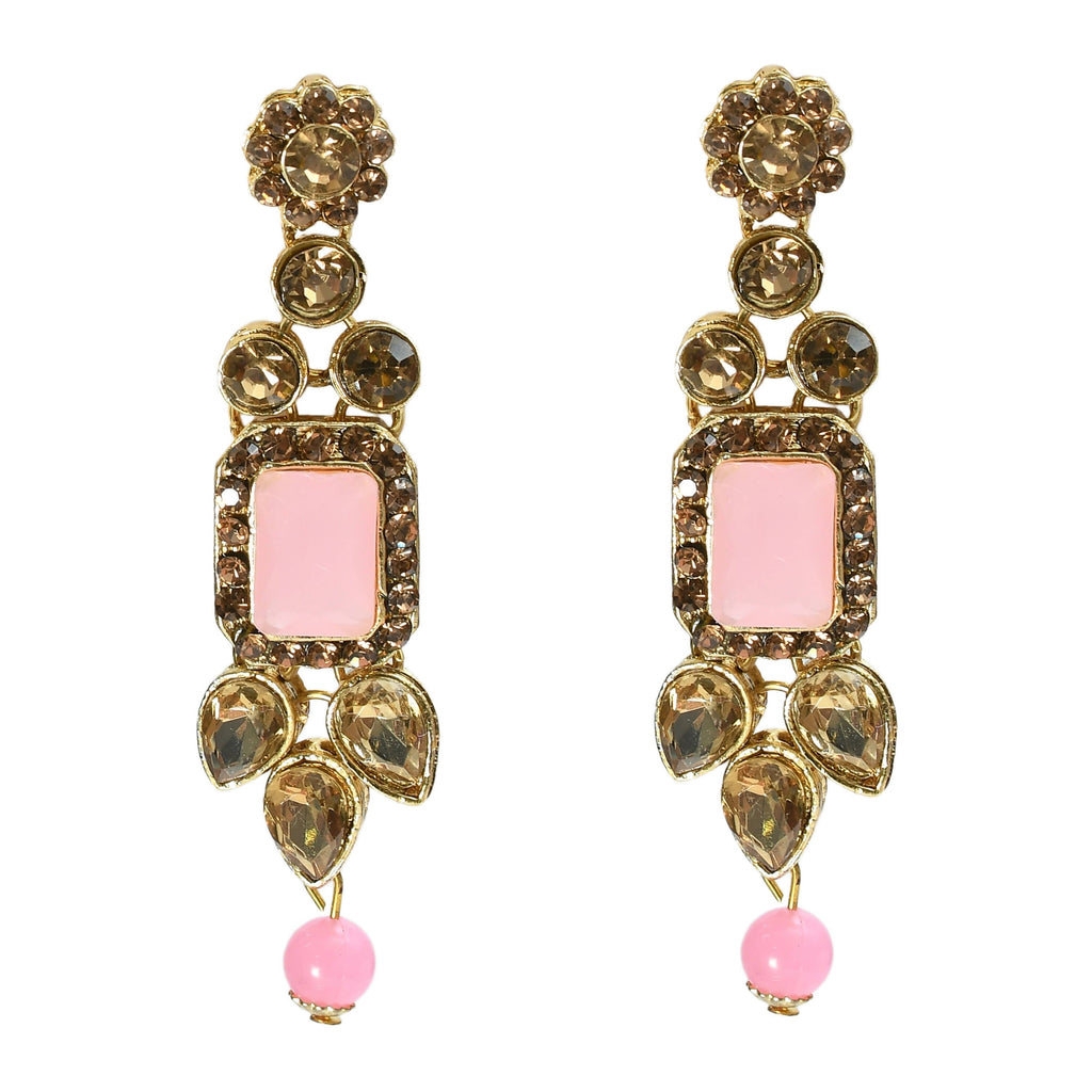Mominos Fashion Johar Kamal Gold-Polished Brass Finish Kundan/Stone Choker For Women (Baby Pink) | Grocsy