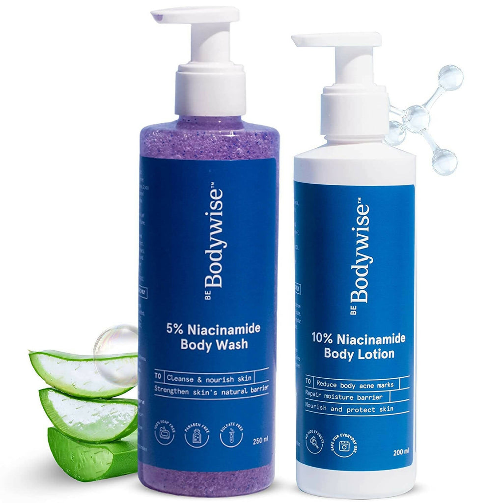 BeBodywise 5% Niacinamide Body Wash & 10% Niacinamide Body Lotion | Grocsy