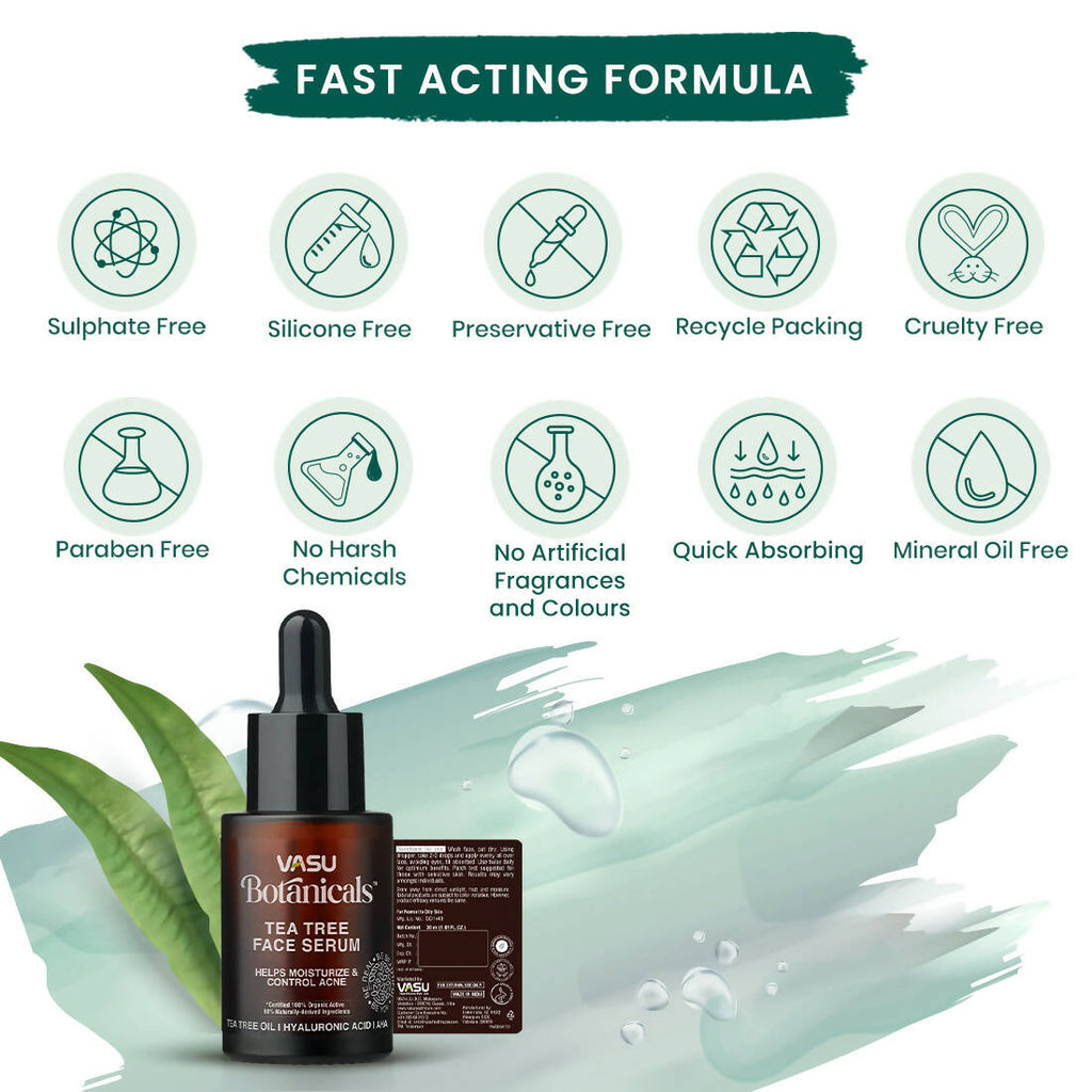 Vasu Healthcare Botanicals Tea Tree Face Serum | Grocsy