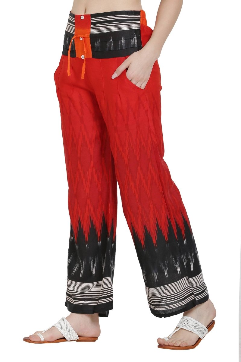 Asmaani Red Color Print Palazzo | Grocsy