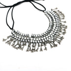Mominos Fashion Johar Kamal Oxidised Silver-Plated Brass Finish Kundan Necklace For Women (Silver) | Grocsy