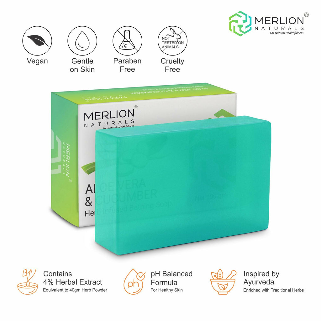 Merlion Naturals Aloe Vera & Cucumber Glycerine Soap | Grocsy