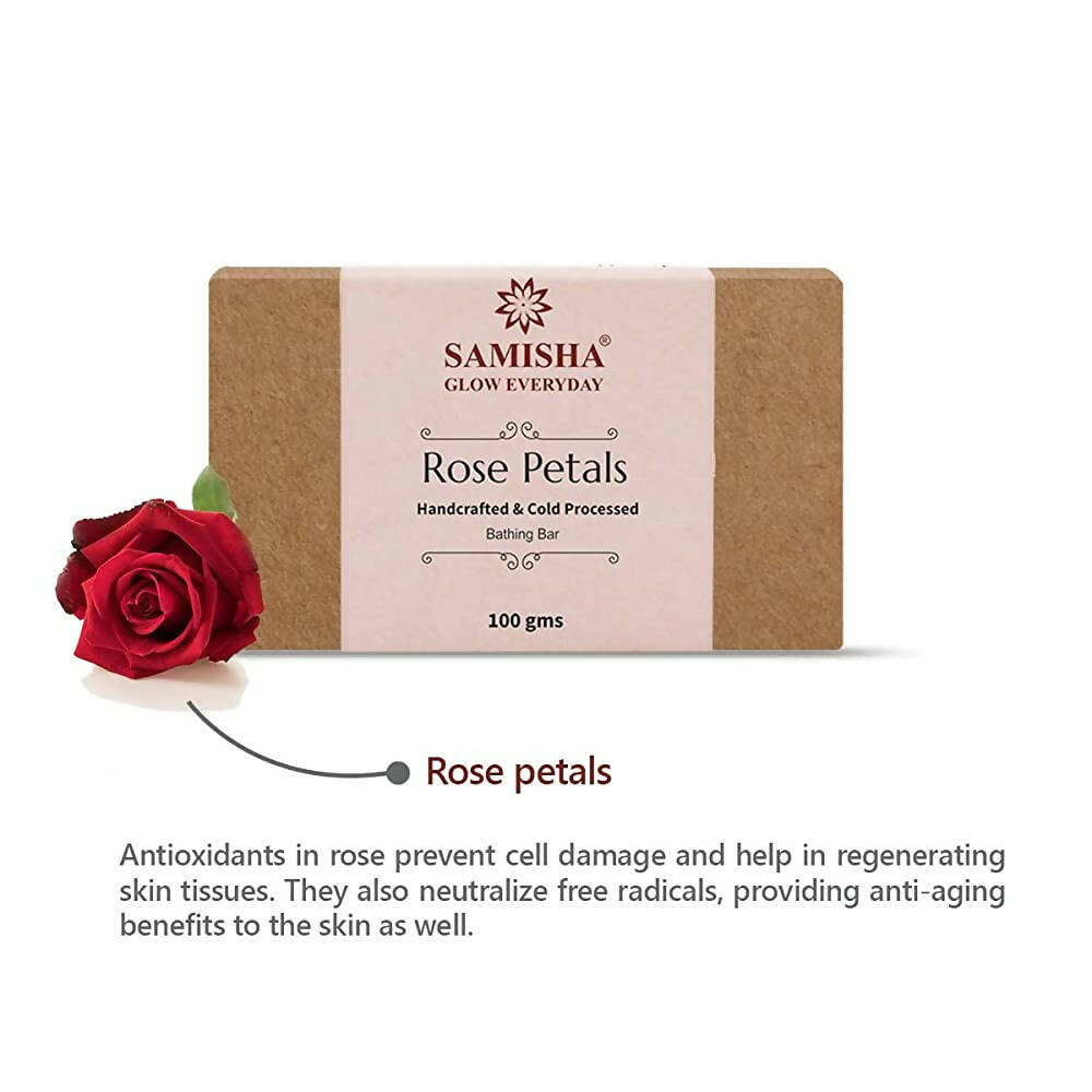 Samisha Organic Rose Petals Anti Aging Bathing Bar | Grocsy