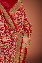Vamsee Maroon Organza Saree | Grocsy