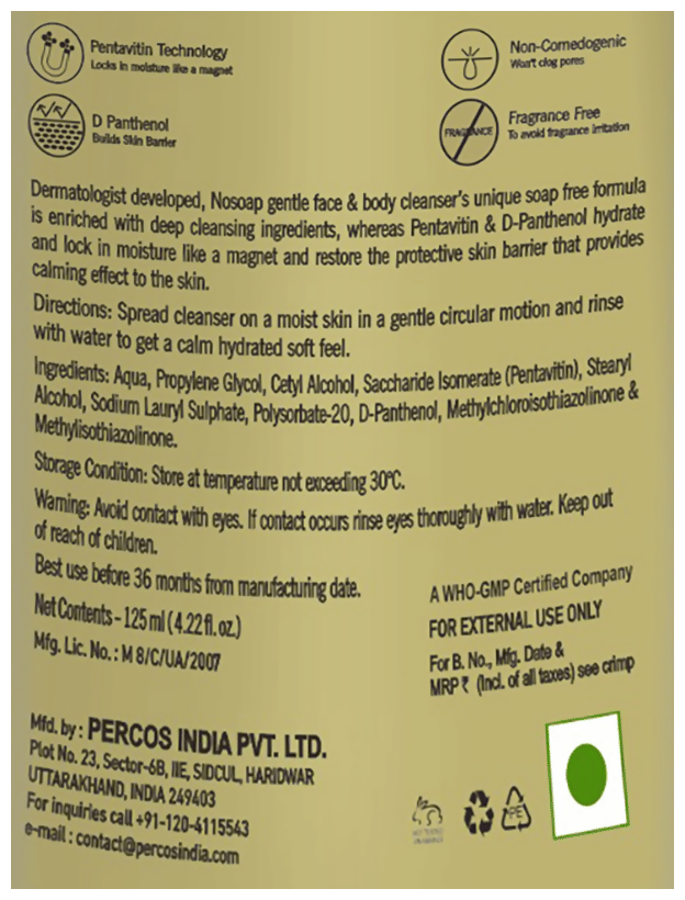 Nosoap Gentle Face & Body Cleanser | Grocsy