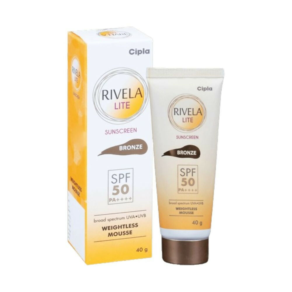Rivela Lite Weightless Mousse Broad Spectrum UVA/UVB Sunscreen, Bronze SPF 50+ | Grocsy
