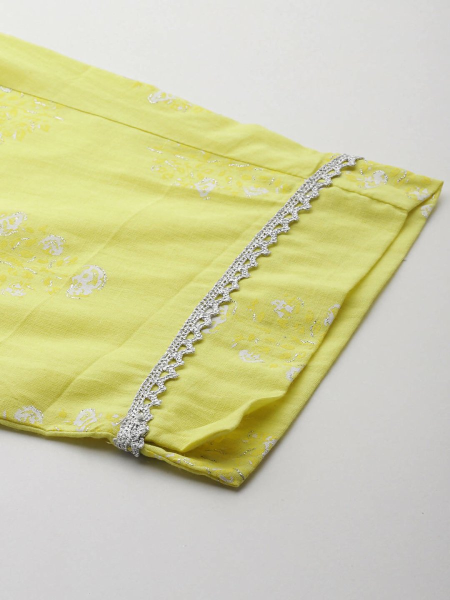 Ahalyaa Women's Traditional wear Kurta Set - Yellow | Grocsy
