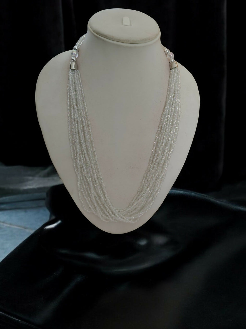 Inhanns Bloom Handmade Beaded Only Necklace - 12 Layers - Ivory | Grocsy