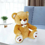 Webby Plush Cute Sitting Teddy Bear Soft Toys With Neck Bow (Brown Color) | Grocsy