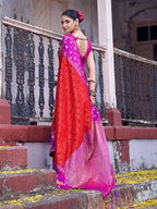 Shree Shyam Fashion Red Soft Silk Saree | Grocsy
