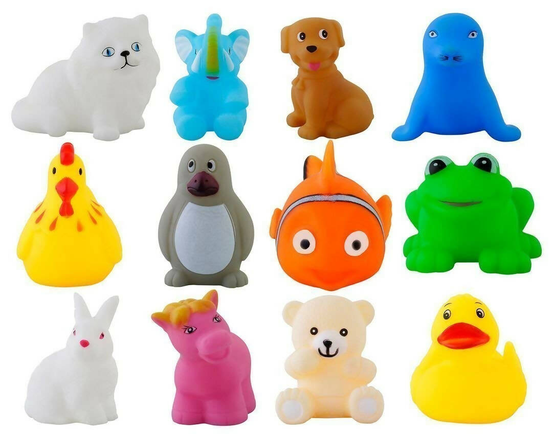 Cable World Plastic Baby Bath Chu Chu Colorful Animal Shape Toy (Multicolor, Multi Design) | Grocsy