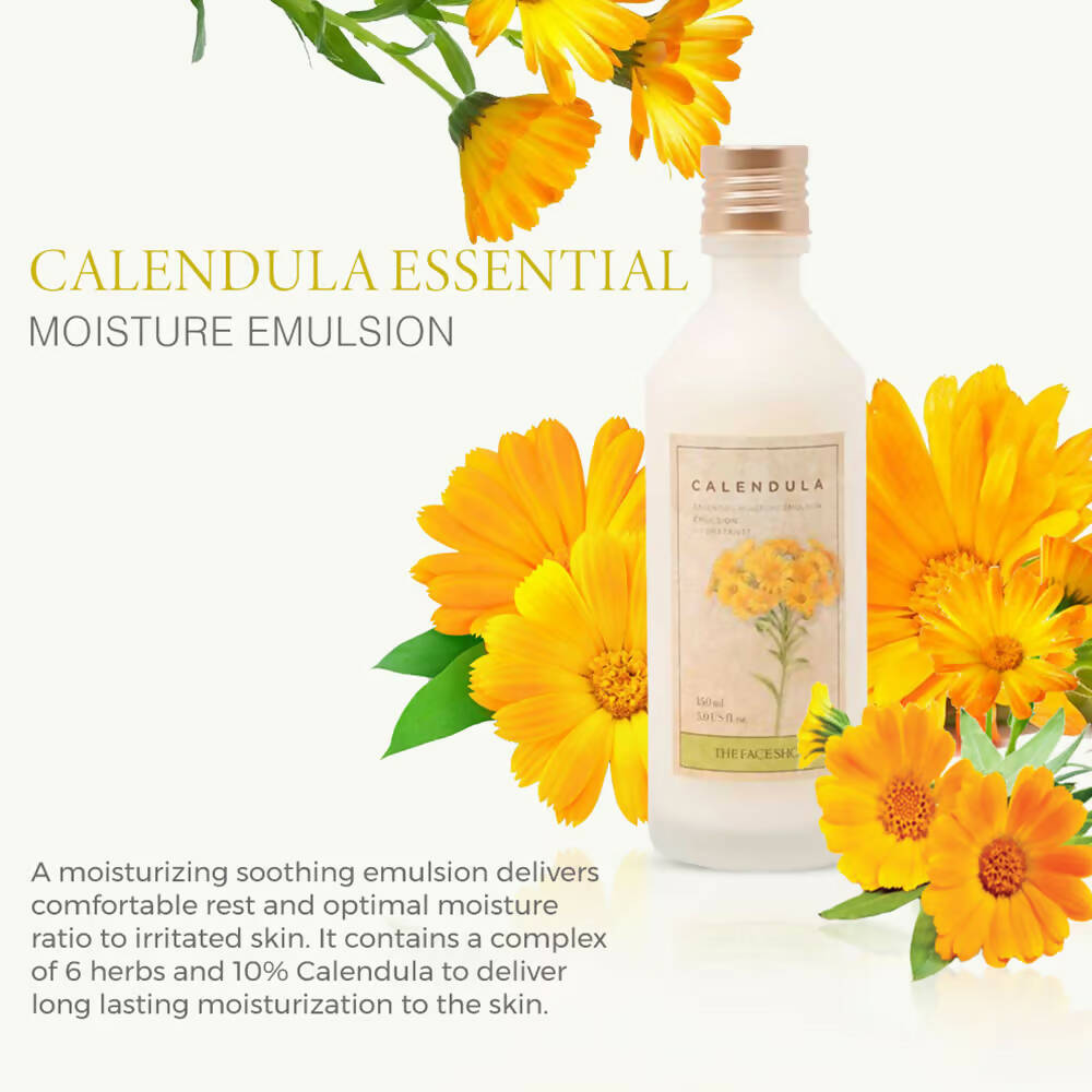 The Face Shop Calendula Essential Moisture Emulsion - Korean Skincare | Grocsy
