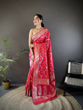 Joban Fashion Pink Meenakari Banarasi Silk Sarees | Grocsy
