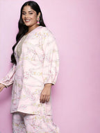 Ahalyaa Women's Traditional wear Tunic - Pink | Grocsy