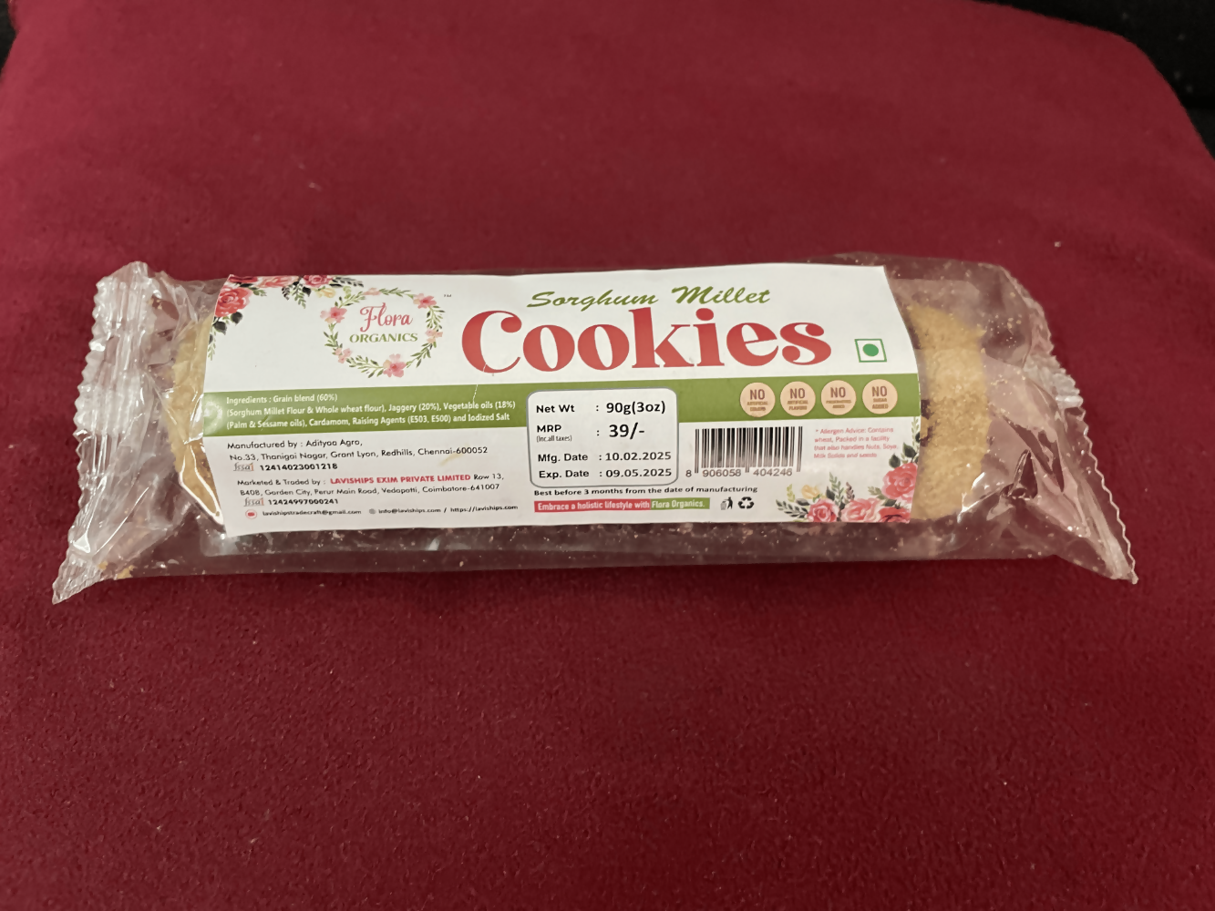 Flora Organics Sorghum Millet Cookies | Grocsy