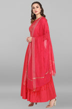 Janasya Women's Pink Poly Silk Gold Print Lehenga Choli With Dupatta | Grocsy