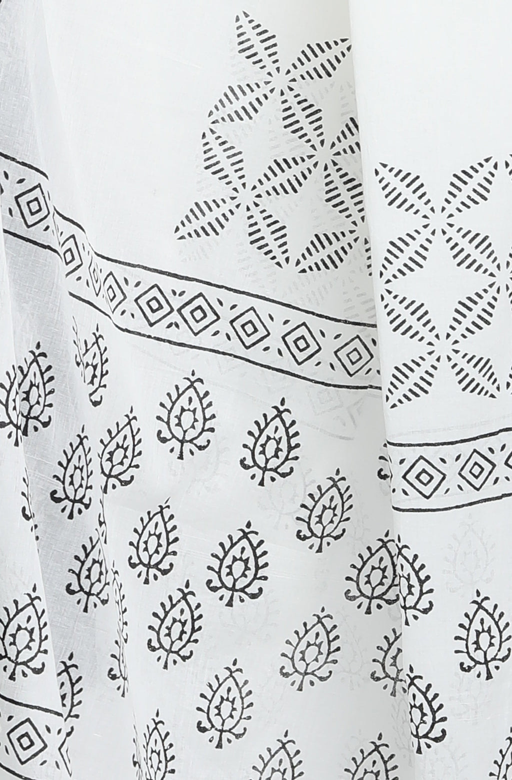 Janasya Women's Black Cotton Block Print Kurta With Palazzo And Dupatta | Grocsy