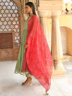 Janasya Women's Pastel Green Cotton Solid Kurta With Pant And Dupatta | Grocsy