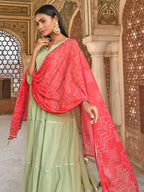 Janasya Women's Pastel Green Cotton Solid Kurta With Pant And Dupatta | Grocsy