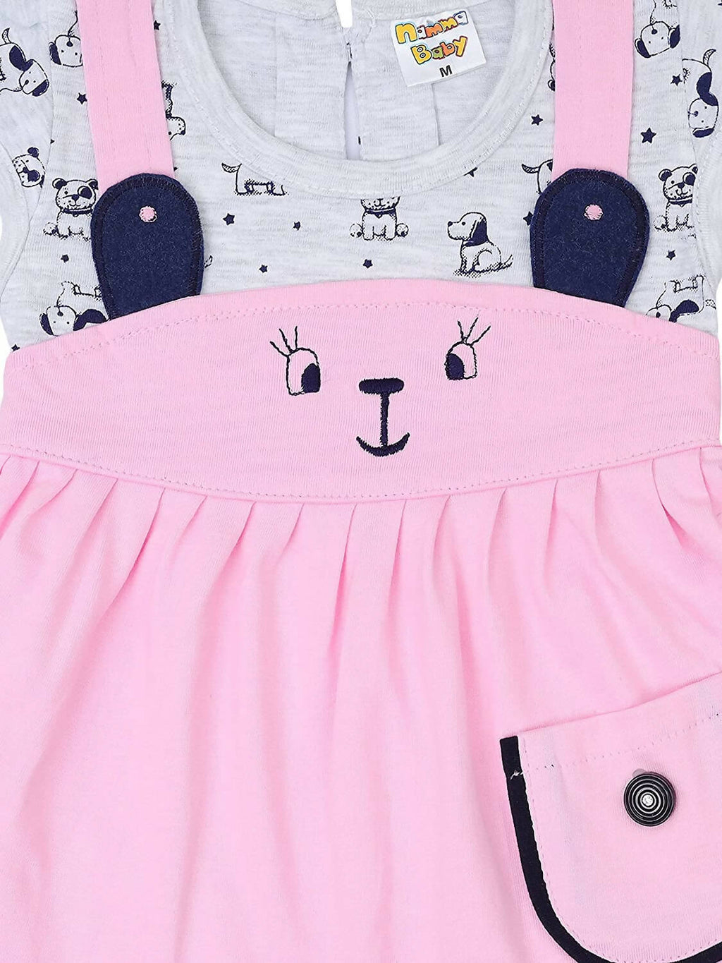 NammaBaby Baby Girl's A-Line Mini Frock Dress - Pink | Grocsy