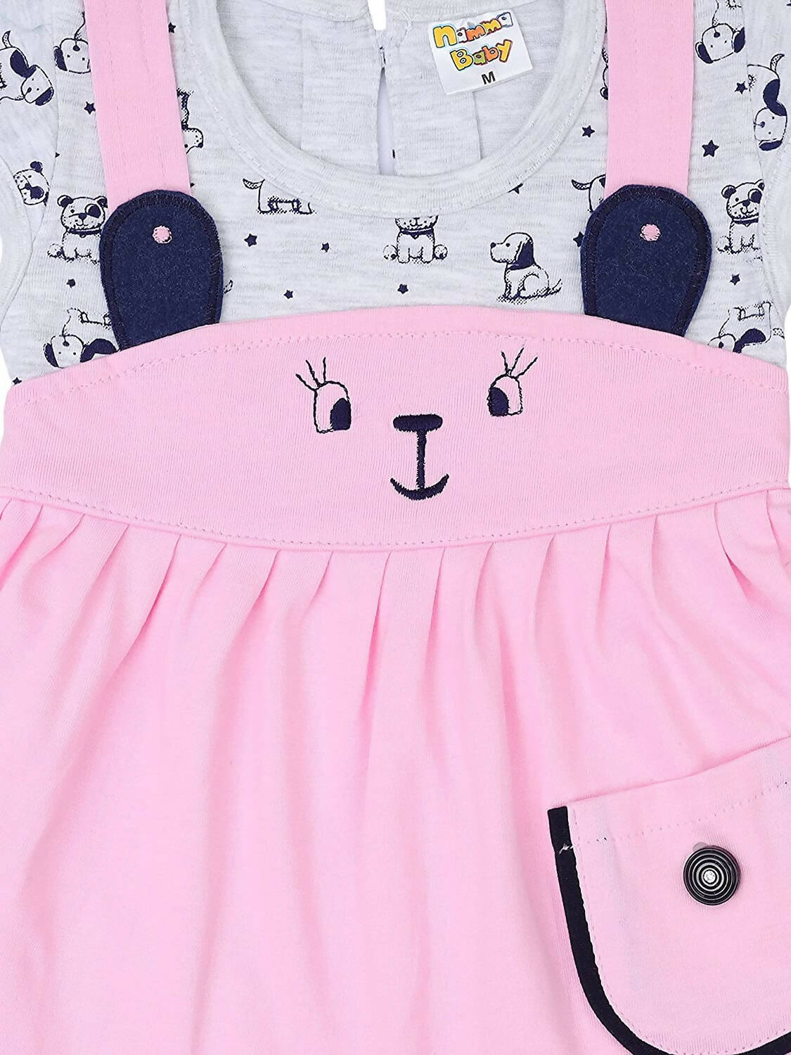 NammaBaby Baby Girl's A-Line Mini Frock Dress - Pink | Grocsy