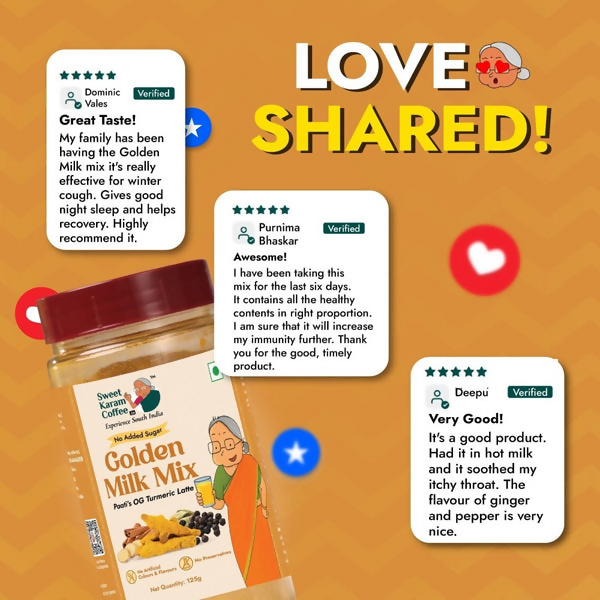 Sweet Karam Coffee Paati's Golden (Turmeric) Milk Mix | Grocsy
