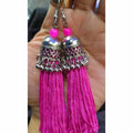 MS Fashion India Latest Fashion Pink Hanging Threads In Jhumka Earrings | Grocsy