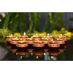CraftVatika Handmade Wax Clay Mitti Diya For Decoration | Grocsy