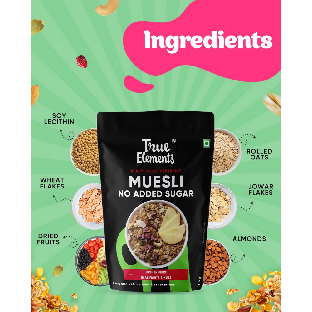 True Elements Muesli No Added Sugar | Grocsy