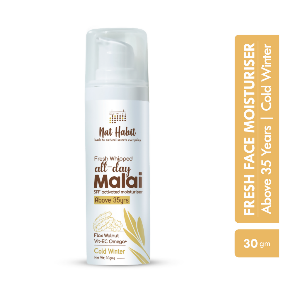 Nat Habit Flax Walnut Malai Face Moisturizer | Grocsy