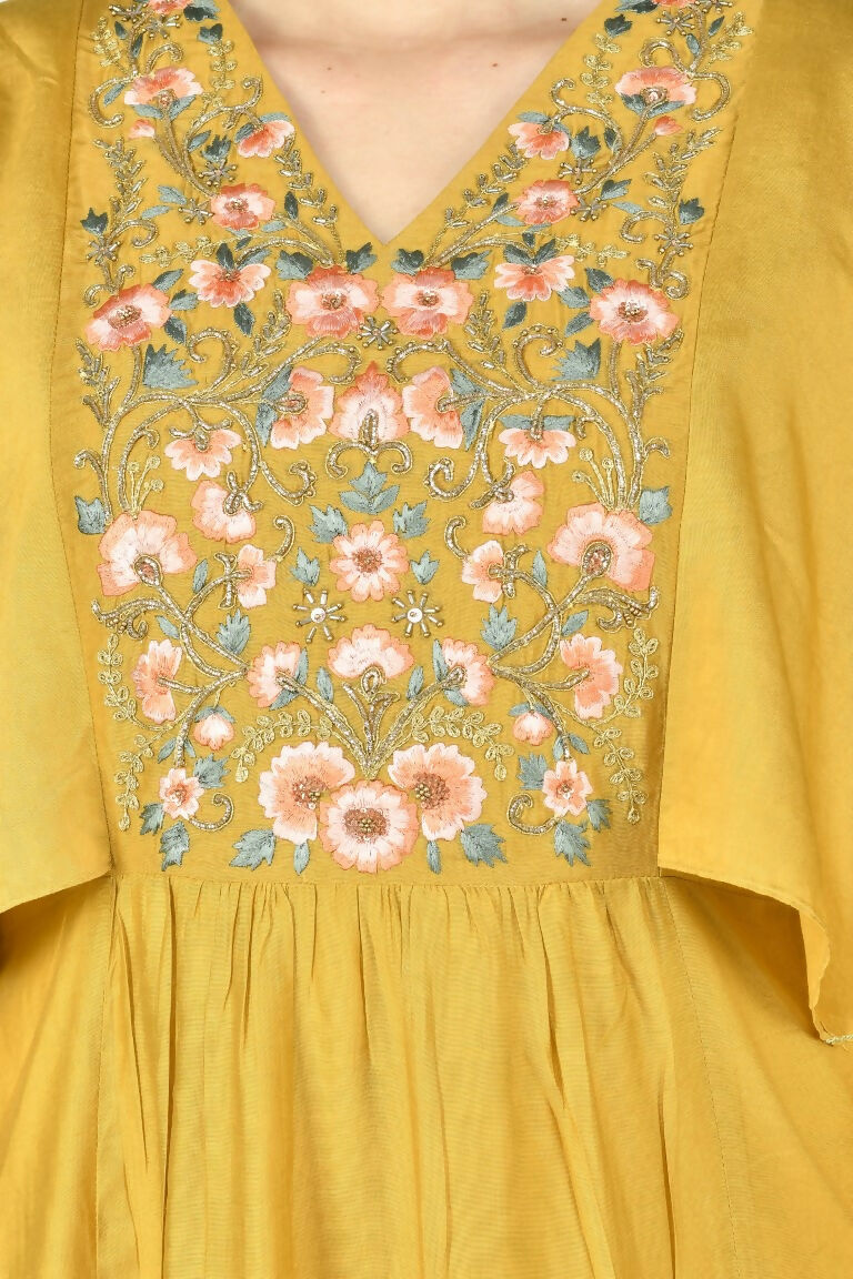Joban Fashion Mustard Chanderi Kurta Set | Grocsy