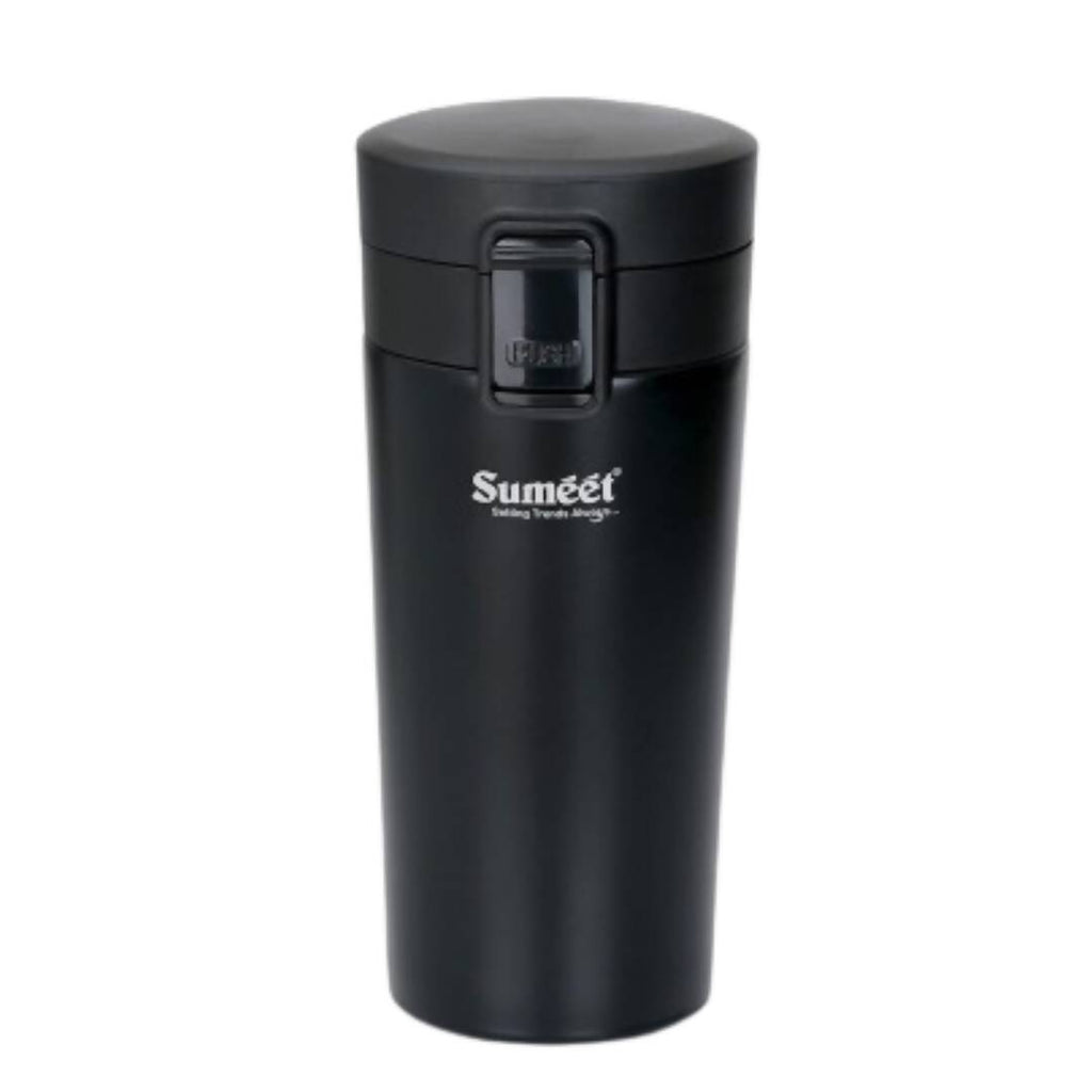 Sumeet Stainless Steel Vacuum Hot & Cold Tumbler - 350 ml (Black) | Grocsy