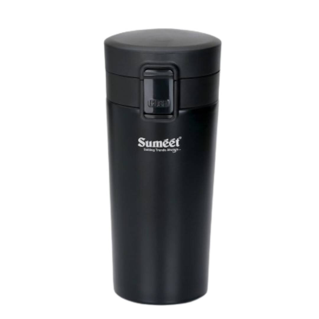 Sumeet Stainless Steel Vacuum Hot & Cold Tumbler - 350 ml (Black) | Grocsy