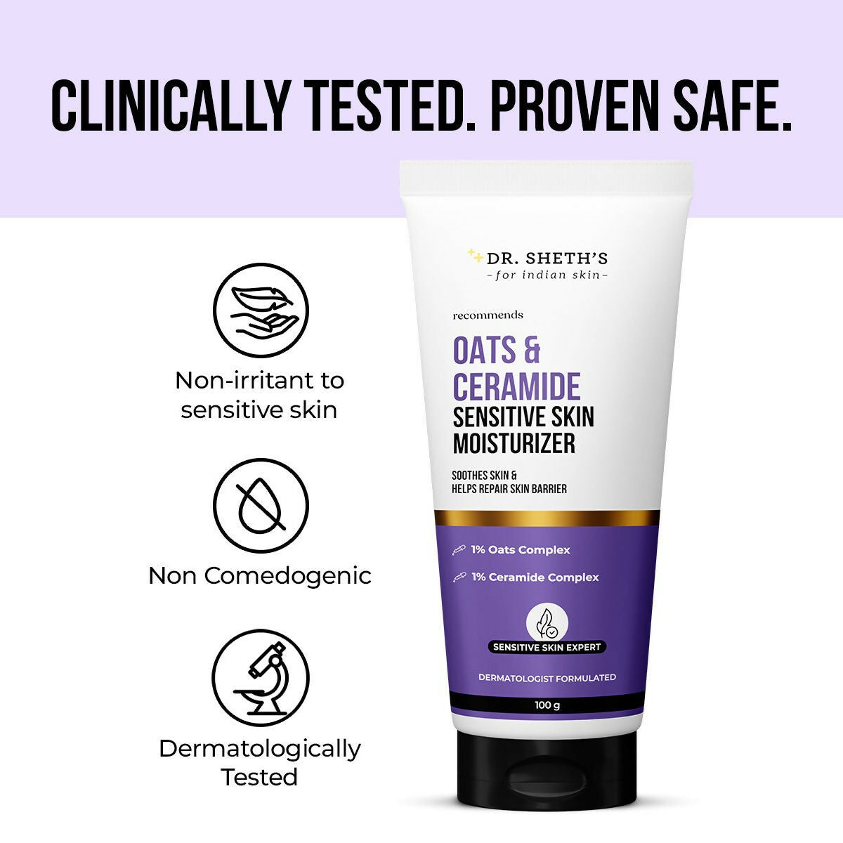 Dr. Sheth's Oats & Ceramide Sensitive Skin Moisturizer | Grocsy
