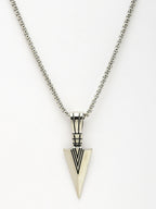 NVR Men's Silver-Plated Arrow-Shaped Pendant With Chain | Grocsy