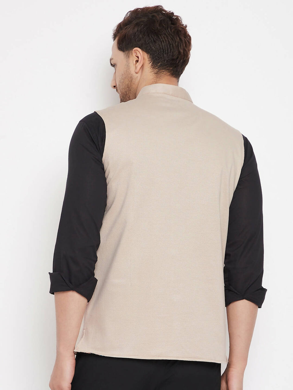 Even Apparels Cream Merino Men Woven Nehru Jacket BF715 | Grocsy