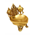 Spillbox Gold-Toned Brass Shangu Chakra Perumal Tirupathi Diya Pooja Essential | Grocsy