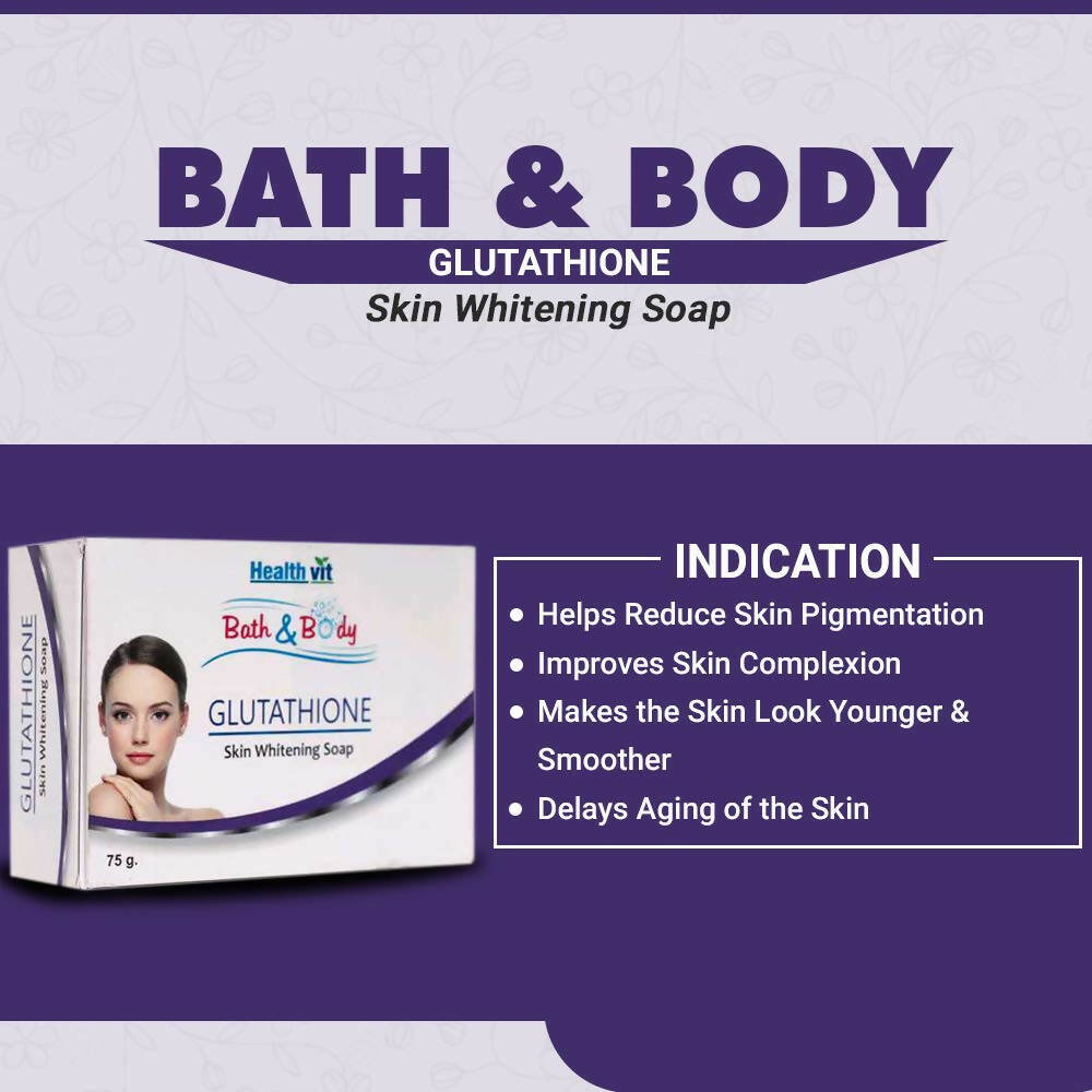 Healthvit Bath And Body Glutathione Skin Lightening Soap | Grocsy