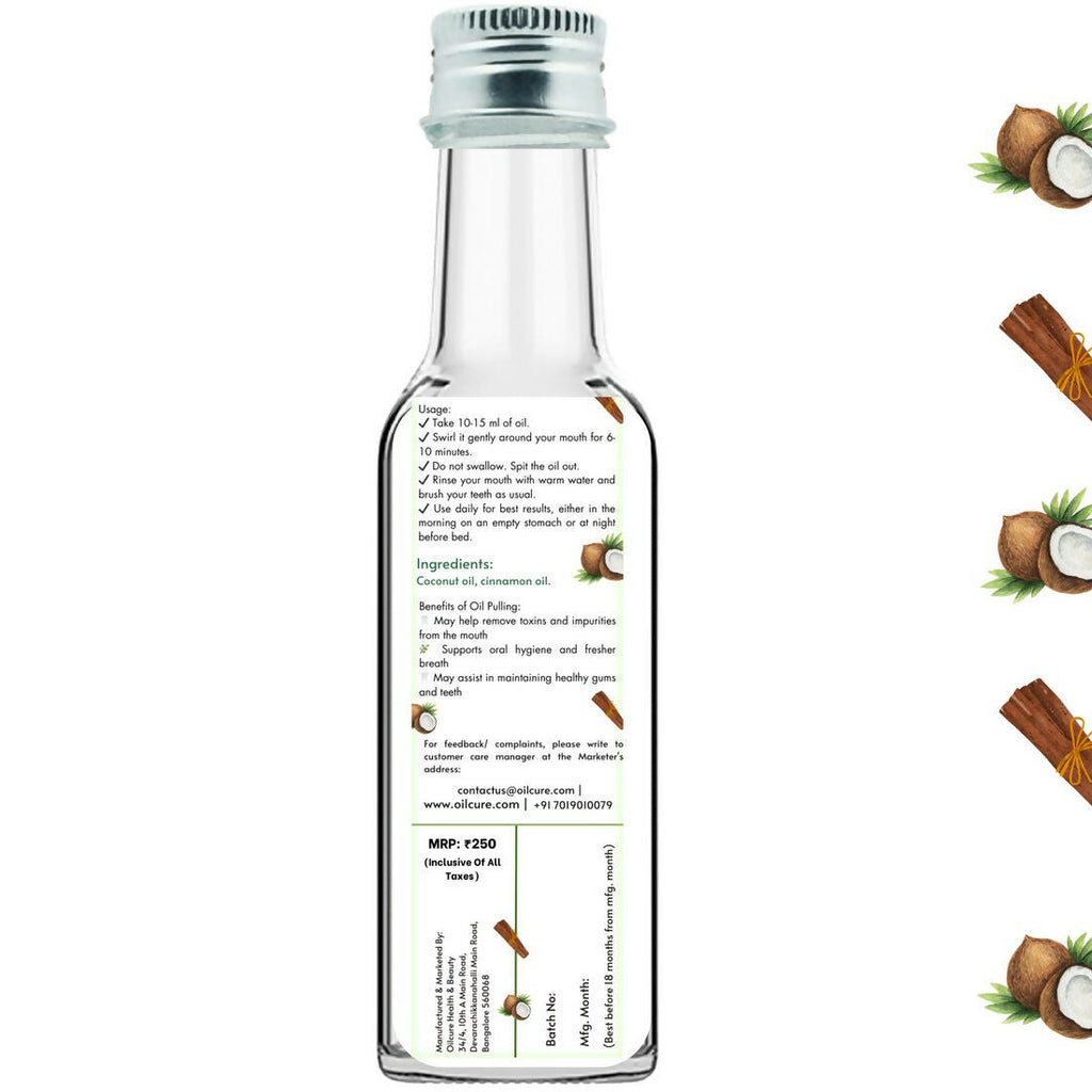 Oilcure Coconut Cinnamon Oil Pulling | Grocsy