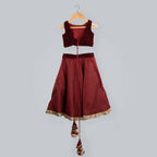 Pink Cow Fashions Red Ghagra Choli With Frill Dupatta | Grocsy