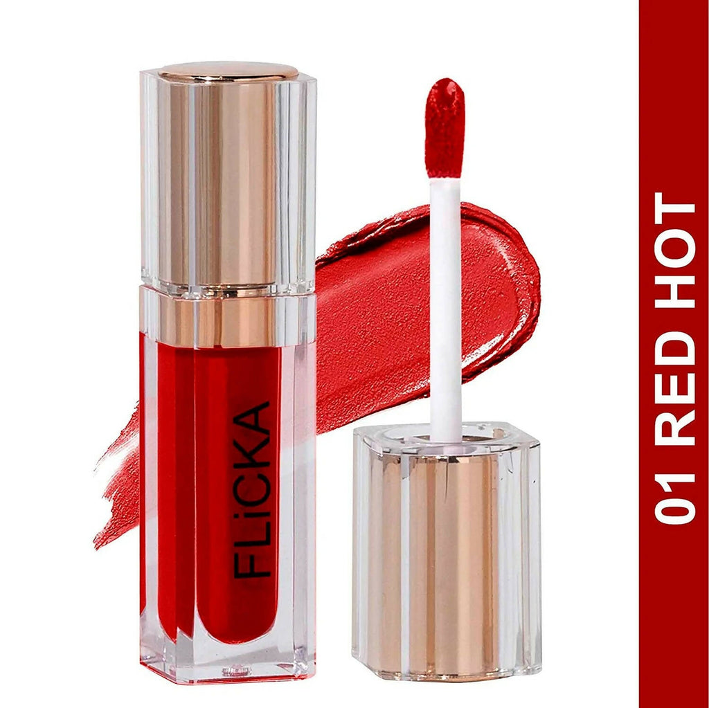 FLiCKA R U Ready Matte Finish liquid Lipstick Shade 01 Red Hot | Grocsy